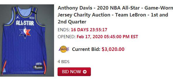 点赞！NBA拍卖全明星正赛落场球衣，所有收入都捐给曼巴基金会(2)
