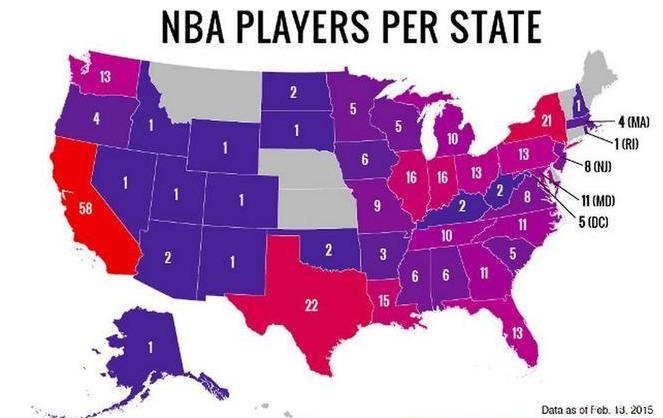 如果美国举办州篮球赛，NBA球员只能代表出生地所在州打球，哪个州会夺冠？