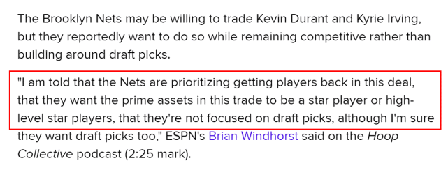 杜兰特交易谈判最新细节！篮网优先考虑换回球星 而非专注于选秀签(3)