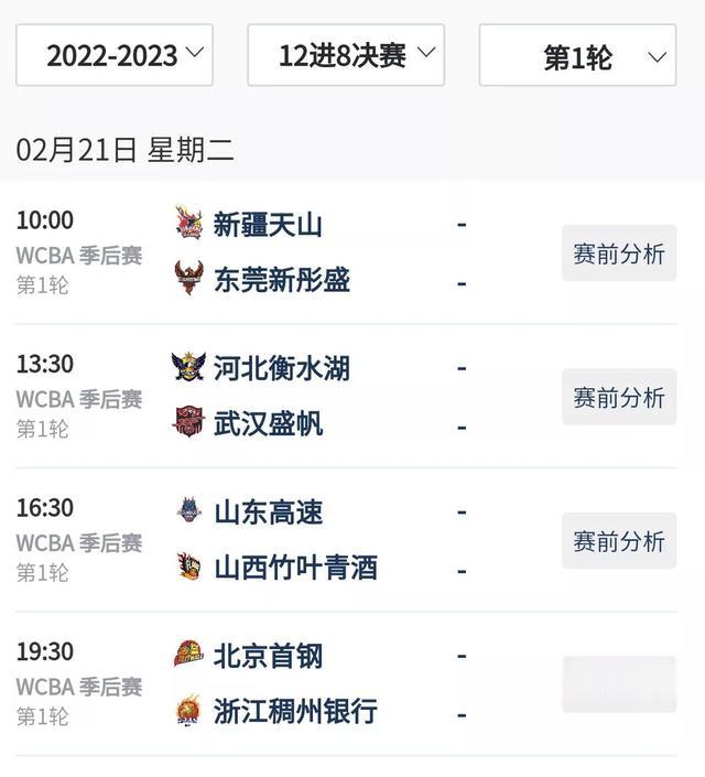 女篮联赛12进8对阵形势出炉，河北武汉得利，浙江山西东莞遇不公