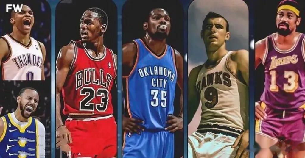 NBA历史中1-5号位获得最多得分王的球员。
1号位：库里、威少（2次）
2号位