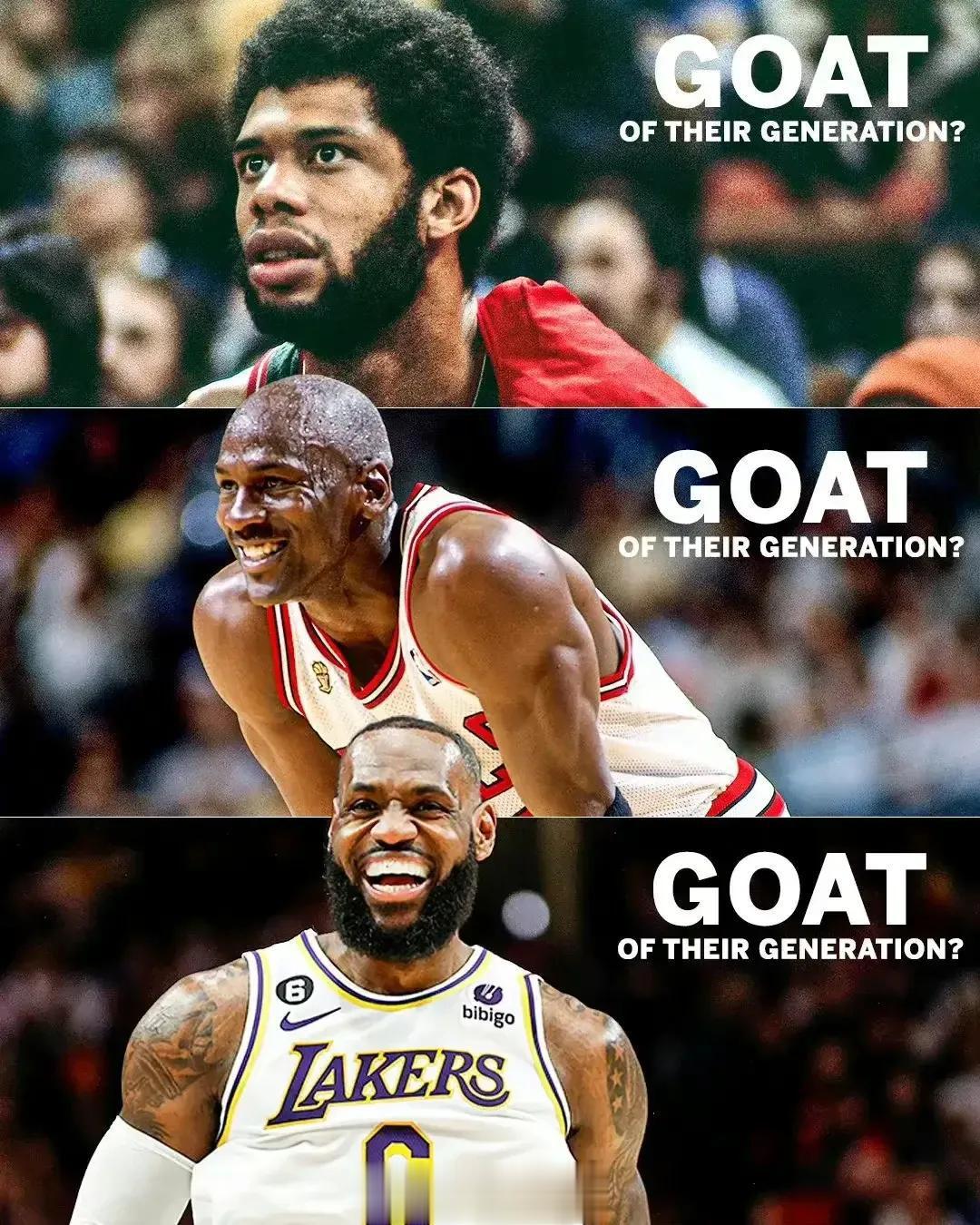 美媒发问：詹姆斯、乔丹、贾巴尔三人谁是NBA历史goat ？

关于谁是历史go