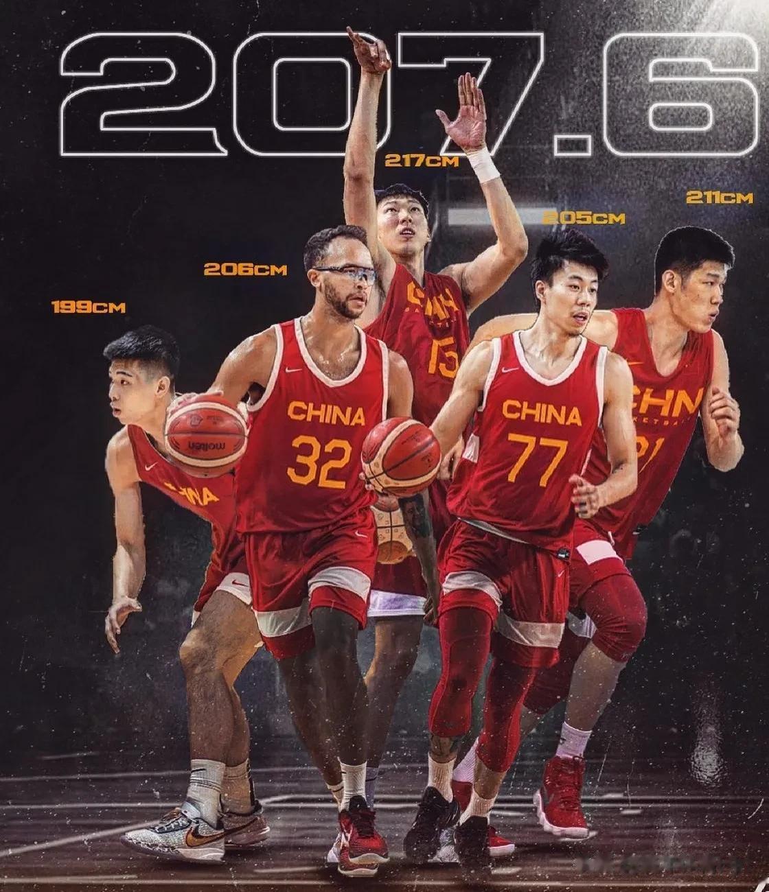 大胆猜想！中国男篮五高阵容如何：

1. 组织后卫：归化球员李凯尔，身高206c