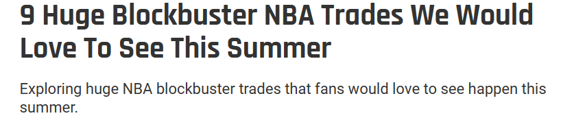 美媒列今夏有望达成的9笔轰动一时的NBA交易，涉及詹姆斯、字母哥(2)