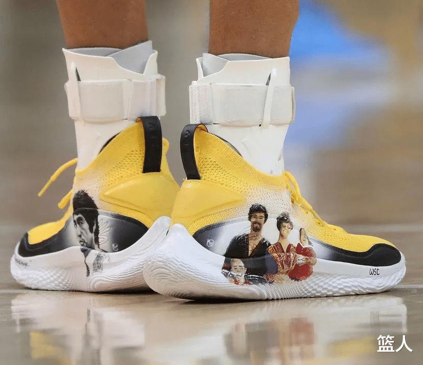 NBA球员上脚：库里8代李小龙定制版，安踏和匹克的球鞋都有！(2)