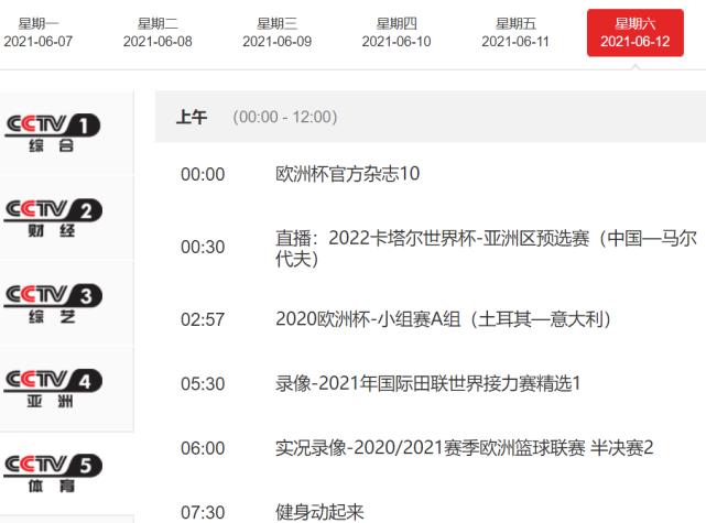 中国球迷有福了，替换欧洲杯节目，CCTV5将直播中马代大战！