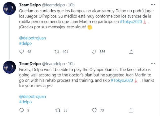 “克星”德尔波特罗退出 德约东京奥运金牌更稳了？