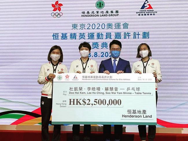 中国香港奥运选手获嘉奖 奥运冠军奖励500万港元
