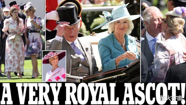 96岁英女王缺席赛马会，查尔斯王子亲吻弟媳，卡米拉表情尴尬
