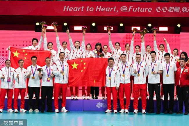 亚运女排决赛中国3-0横扫日本 全胜卫冕斩获第9冠(2)
