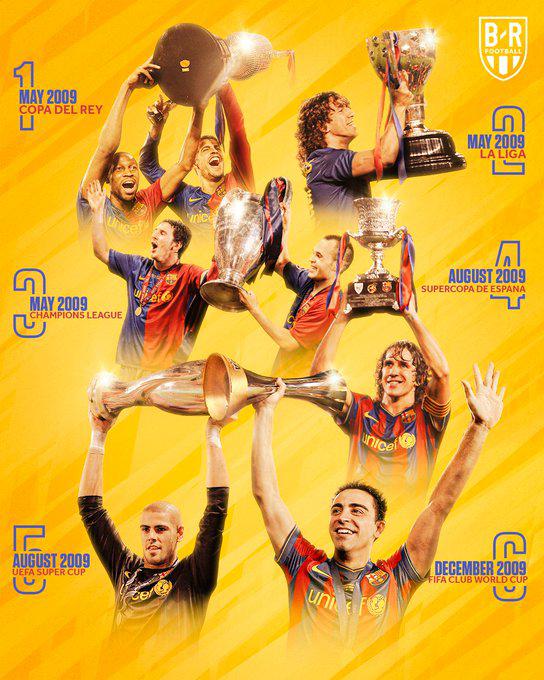 壮举! B/R海报: 十年前的今天, 巴萨成为六冠王