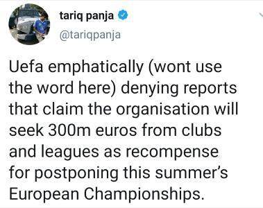 欧足联否认谣言：若欧洲杯推迟，不会向俱乐部索赔(2)