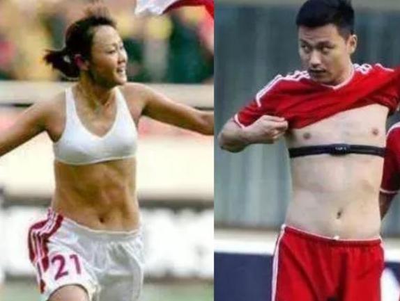 太不矜持！中国女足球员进球后脱衣庆祝，腹肌让男足羞愧不如(3)