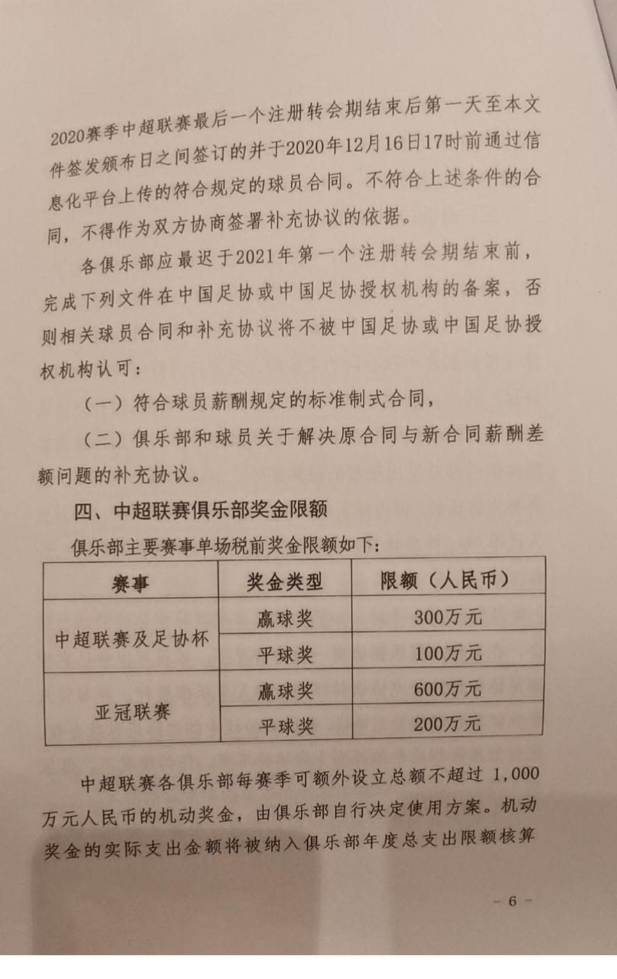 中国足球再次限薪: 中超国内球员年薪封顶500万元, 不含比赛奖金(7)