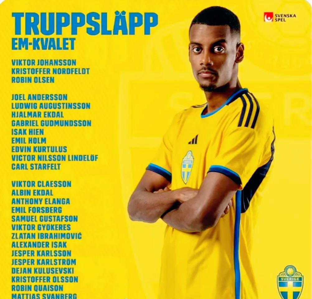 为了备战3月份对阵比利时和阿塞拜疆的2024欧洲杯预选赛，瑞典国家队公布最新一期(1)