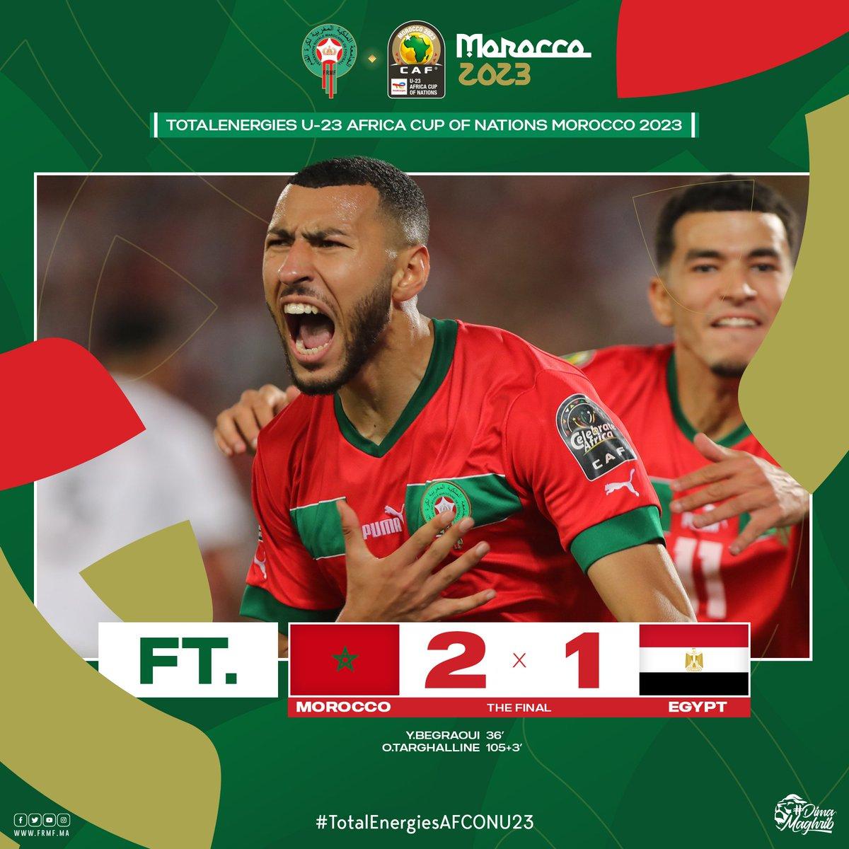 2-1击败埃及，摩洛哥夺得今年U23非洲杯冠军