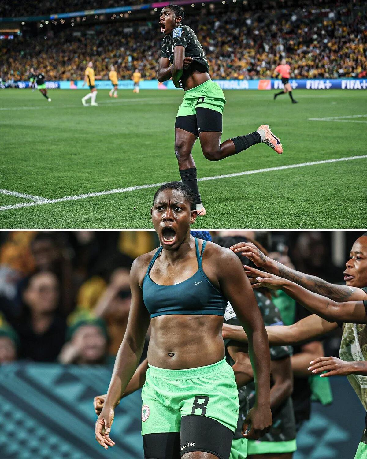 这才是足球，尼日利亚女足球员进球后疯狂脱衣庆祝！

在刚刚结束的女足世界杯小组赛