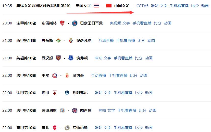 今晚5场比赛值得期待！黄金时间19点35开打，CCTV5直播中国女足