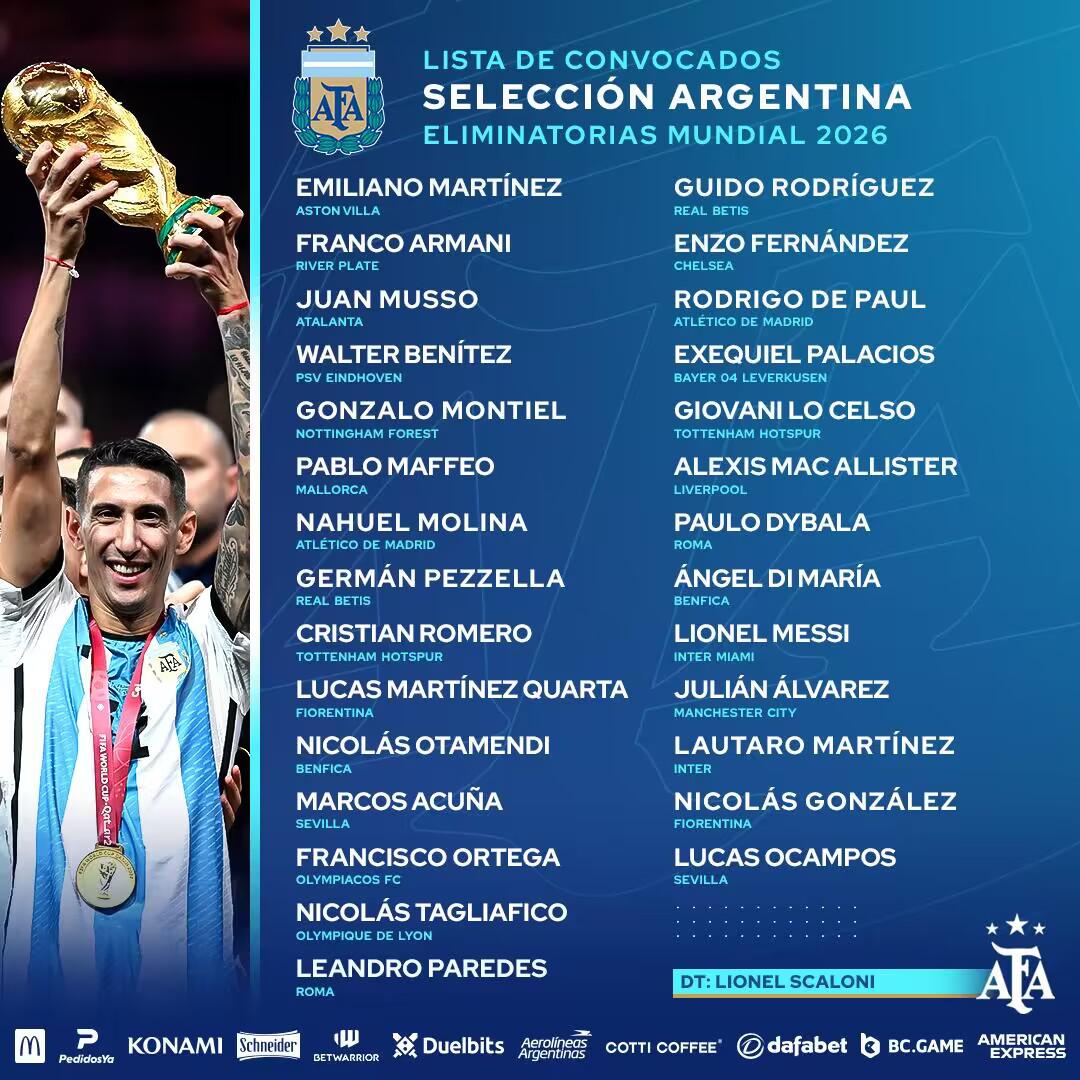 梅西领衔！阿根廷新一期名单：迪马利亚、迪巴拉回归，劳塔罗在列